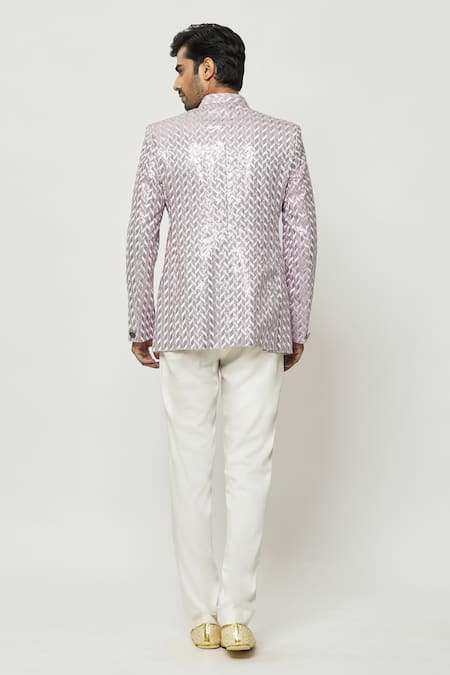 Shop Arihant Rai Sinha Pink Silk Sequins, Embroidery Full Sleeve Jodhpuri at Aza Fashions Shop_Arihant Rai Sinha_Pink Silk Sequins, Embroidery Full Sleeve Jodhpuri _at_Aza_Fashions