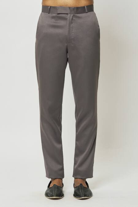 Arihant Rai Sinha_Grey Silk Sequins, Embroidery Front-open Sherwani And Kurta Set_at_Aza_Fashions