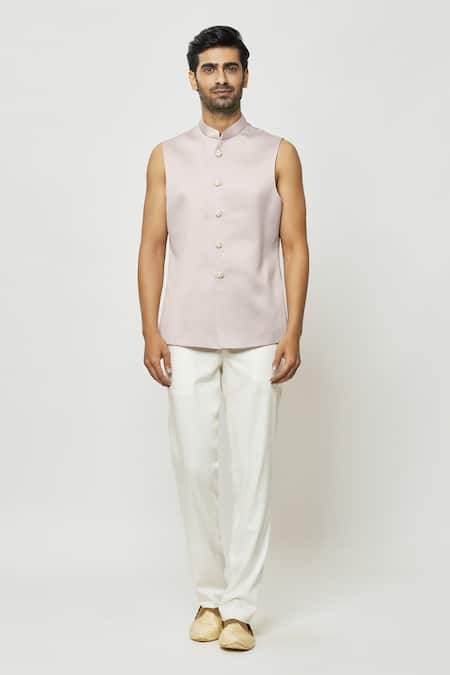 Buy_Arihant Rai Sinha_Pink Silk Sequins, Embroidery Work Jodhpuri With Short Kurta _Online_at_Aza_Fashions