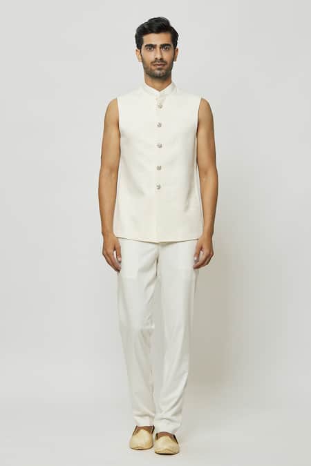 Arihant Rai Sinha_Cream Silk Sequins, Embroidery Jodhpuri With Short Kurta _Online_at_Aza_Fashions