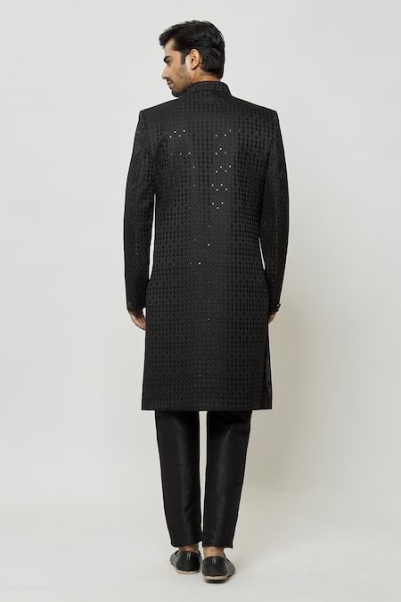 Arihant Rai Sinha Mandarin Collar Embroidered Sherwani & Pant Set