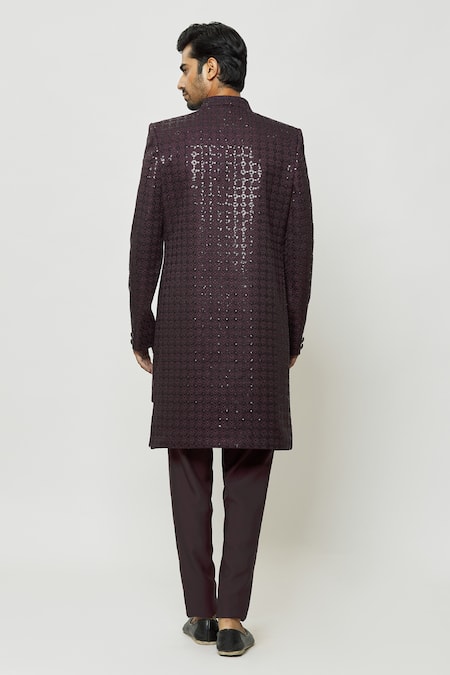 Arihant Rai Sinha Sequins Embroidered Front-Open Sherwani & Kurta Set 