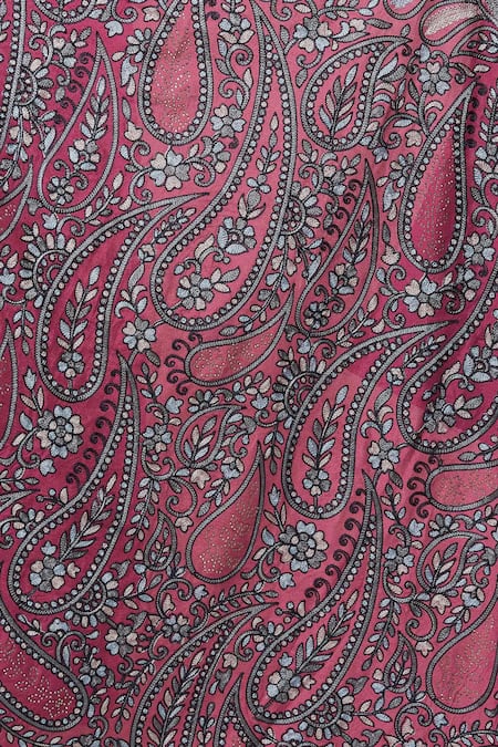 Shop_Arihant Rai Sinha_Pink Embroidery Mosaic Bloom Dupatta _Online_at_Aza_Fashions