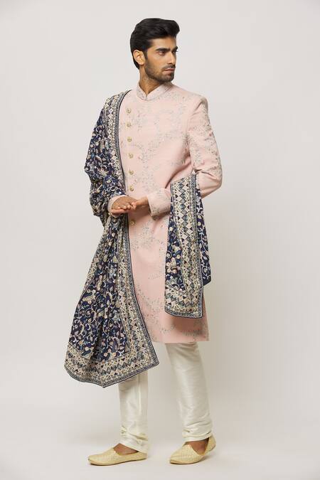 Arihant Rai Sinha_Multi Color Embroidery Kashmiri Paisley Jaal Dupatta_Online_at_Aza_Fashions