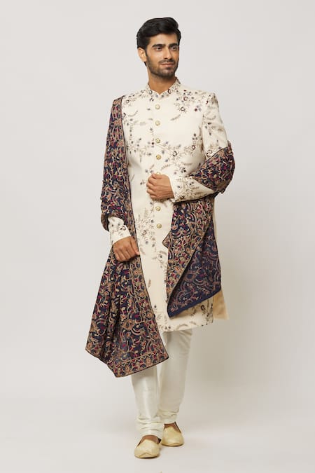 Aryavir Malhotra Begonia Floral Embroidered Dupatta 