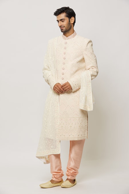 Arihant Rai Sinha Mexican Creeper Embroidered Dupatta 