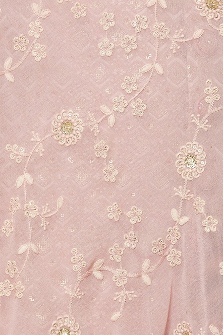 Buy_Arihant Rai Sinha_Pink Sequins, Embroidery Petunia Dupatta _Online_at_Aza_Fashions