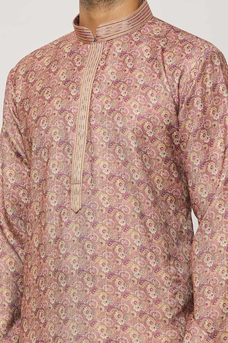 Buy Arihant Rai Sinha Brown Silk Petunia Bloom Print Kurta Online at Aza Fashions Buy_Arihant Rai Sinha_Brown Silk Petunia Bloom Print Kurta _Online_at_Aza_Fashions