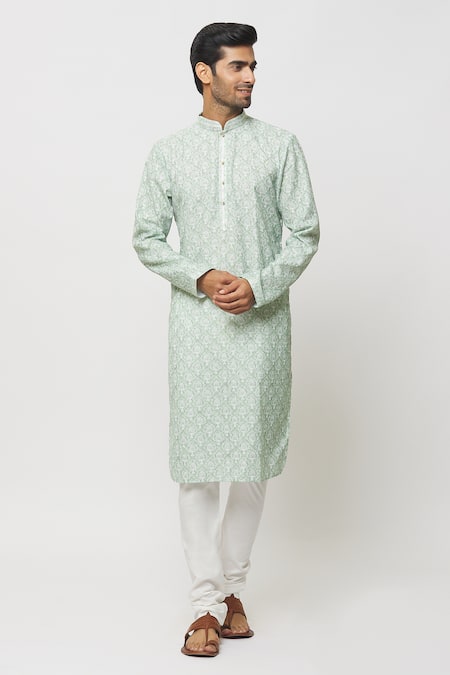 Arihant Rai Sinha Floral Mughal Print Kurta With Churidar  (For Kids)