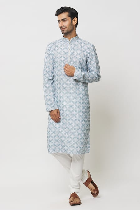 Arihant Rai Sinha Lotus Blossom Print Kurta With Churidar  (For Kids)