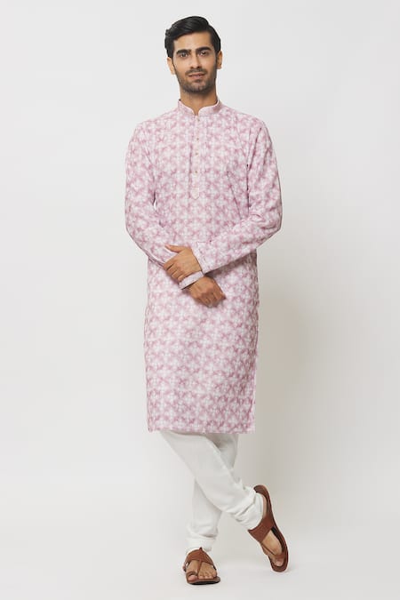 Arihant Rai Sinha Lotus Printed Kurta With Churidar  (For Kids)