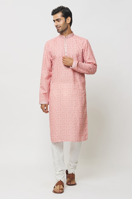 Arihant Rai Sinha Botanic Print Kurta With Churidar  (For Kids)