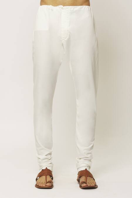 Buy_Arihant Rai Sinha_Pink Cotton, Chanderi Embroidery Forest Print Pastel Kurta With Churidar_Online_at_Aza_Fashions