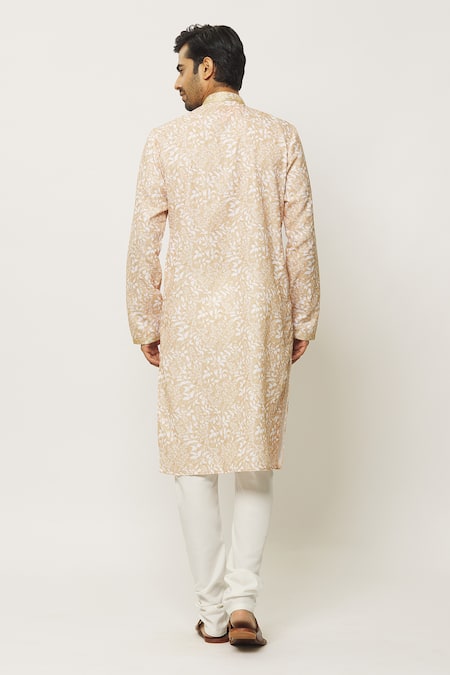 Arihant Rai Sinha Foliage Print Kurta With Churidar 