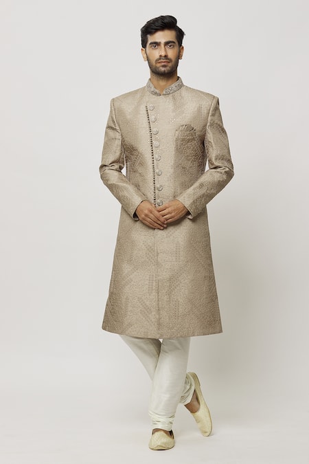 Aryavir Malhotra Boston Ivy Embroidered Sherwani Set 