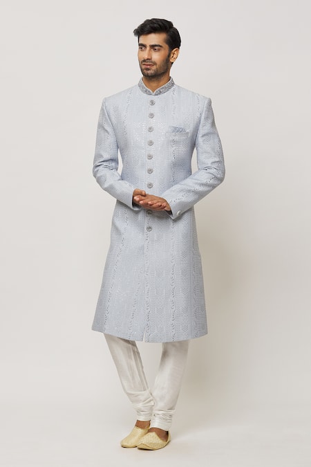 Aryavir Malhotra Persian Gardenia Embroidered Sherwani Set 