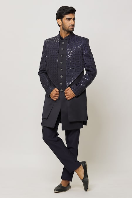 Aryavir Malhotra Morning Glory Bloom Embroidered Sherwani Set 