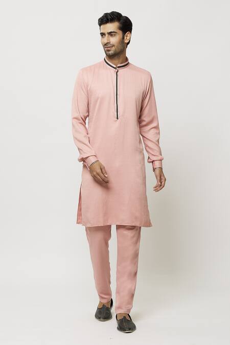 Buy Samyukta Singhania Pink Silk Embroidery Mandarin Collar Kurta Online at Aza Fashions Buy_Samyukta Singhania_Pink Silk Embroidery Mandarin Collar Kurta_Online_at_Aza_Fashions