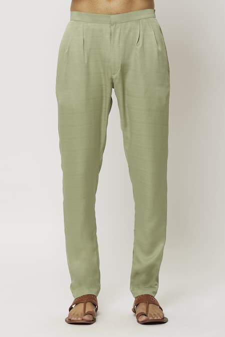 Arihant Rai Sinha_Green Silk Embroidery Art Printed Jacket Aligadi Pant Set _at_Aza_Fashions