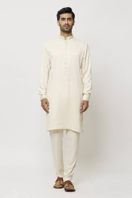 Arihant Rai Sinha_Cream Silk Embroidery Mughal Print Sleeveless Jacket Aligadi Pant Set _Online_at_Aza_Fashions