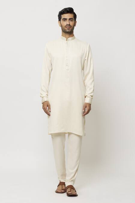 Arihant Rai Sinha_Cream Silk Embroidery Printed Jacket And Aligadi Pant Set _Online_at_Aza_Fashions