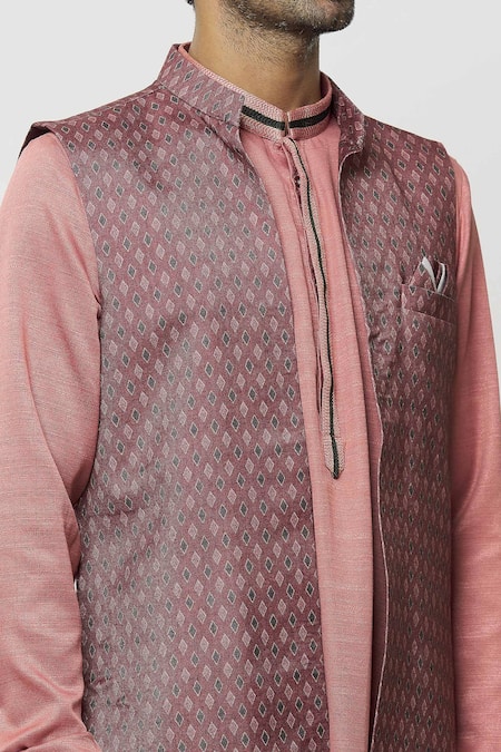 Arihant Rai Sinha Maroon Silk Printed Nehru Jacket Online at Aza Fashions Arihant Rai Sinha_Maroon Silk Printed Nehru Jacket _Online_at_Aza_Fashions