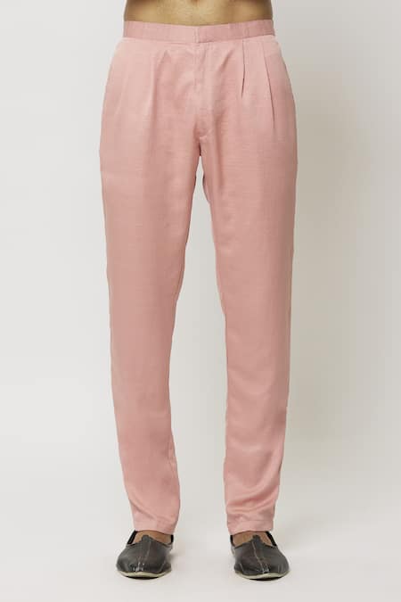 Arihant Rai Sinha_Blue Silk Pink Straight Kurta And Printed Jacket Set _at_Aza_Fashions