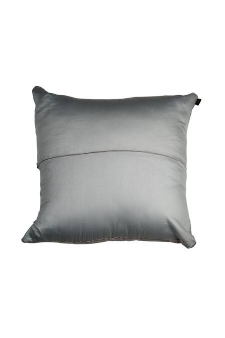 Solasta_Grey Cotton Moroccan Geometric Pattern Sham_Online_at_Aza_Fashions