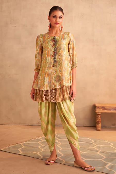 Saundh Yasmin Printed Kurta & Dhoti Pant Set 
