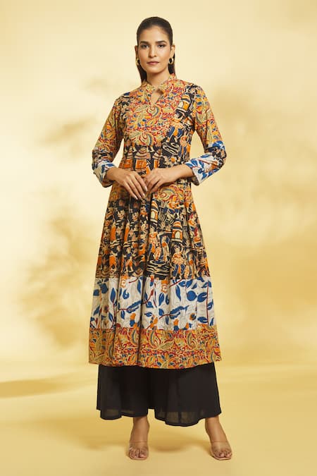 Buy Gayatri Fashion Women's Jaipuri Rajasthani Traditional Printed Casual  Cotton Maxi Dress Long Kurti | Anarkali Dress for Women | Rajasthani Ethnic  Designer Wear Kurtis for Girls (Orange Pink) at Amazon.in