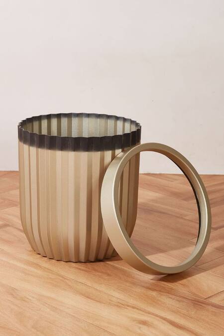 Mason Home_Gold Pvc Grove Textured Planter_Online_at_Aza_Fashions