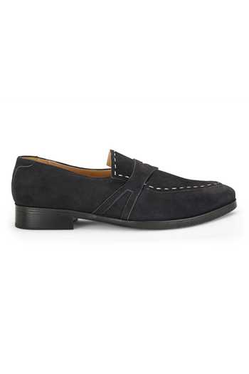 Buy_SHUTIQ_Black Raif Coal Solid Slip-on Shoes _Online_at_Aza_Fashions