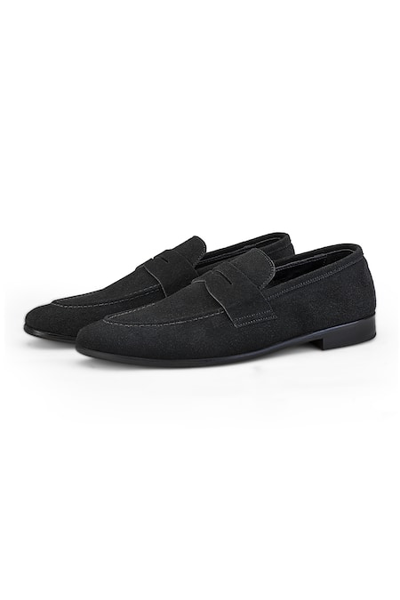 Shutiq Black Rawhide Solid Slip-on Shoes Online at Aza Fashions Shutiq_Black Rawhide Solid Slip-on Shoes _Online_at_Aza_Fashions