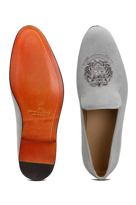 Shutiq Royal Emblem Sterling Embroidered Slip-On Shoes 
