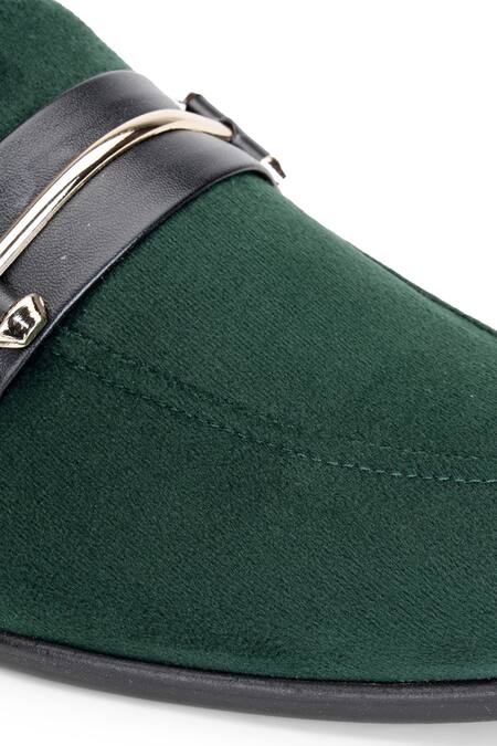 Buy_Shutiq_Green Spencer Solid Leather Slip-on Shoes _Online_at_Aza_Fashions