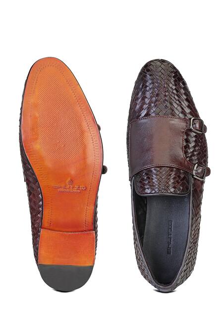 Shop Shutiq Brown Zaar Cocoa Solid Leather Slip-on Shoes at Aza Fashions Shop_Shutiq_Brown Zaar Cocoa Solid Leather Slip-on Shoes _at_Aza_Fashions