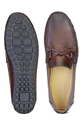 Shop SHUTIQ Brown Coenn Leather Knotted Shoes at Aza Fashions Shop_SHUTIQ_Brown Coenn Leather Knotted Shoes _at_Aza_Fashions