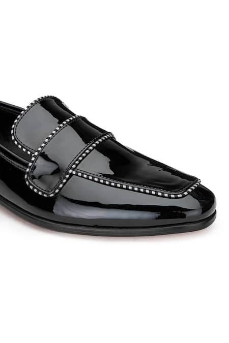 Shop_Shutiq_Black Crocia Amber Piping Work Shoes _Online_at_Aza_Fashions