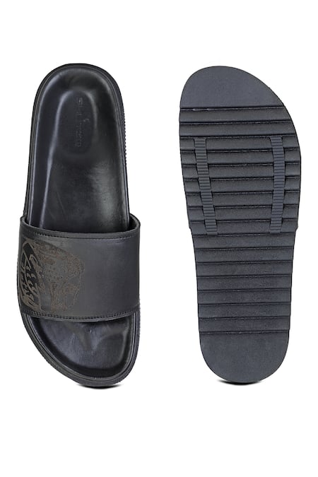 Shutiq Dante Coal Strap Embossed Slides 