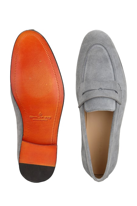 Shop_Shutiq_Grey Lunar Rawhide Round Toe Shoes _at_Aza_Fashions