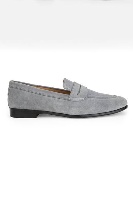 Shutiq_Grey Lunar Rawhide Round Toe Shoes _Online_at_Aza_Fashions