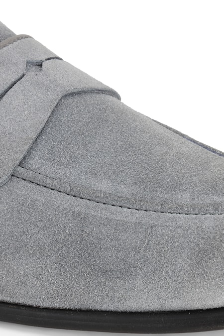 Buy_Shutiq_Grey Lunar Rawhide Round Toe Shoes _Online_at_Aza_Fashions