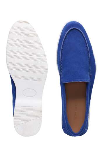 Shop SHUTIQ Blue Embroidered Otimo Suede Border Shoes at Aza Fashions Shop_SHUTIQ_Blue Embroidered Otimo Suede Border Shoes _at_Aza_Fashions
