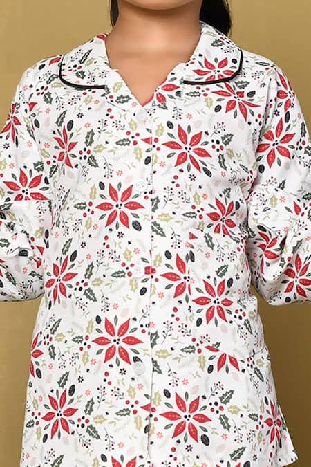 Buy_Petite Pomme_White Cotton Xmas Autumn Swirl Print Night Suit_Online_at_Aza_Fashions