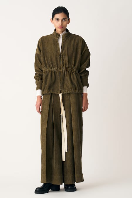 THREE Inverted Pleated Corduroy Trouser 