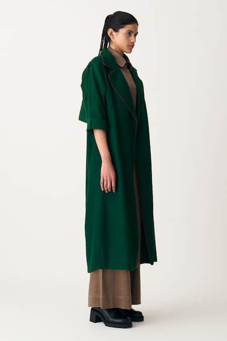 Three Brown Satin, Lycra Collared Everyday U Hem Shirt Online at Aza Fashions Three_Brown Satin, Lycra Collared Everyday U Hem Shirt _Online_at_Aza_Fashions