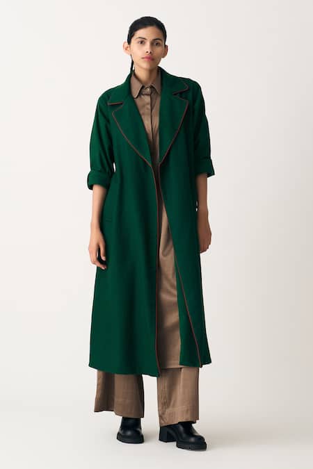 Buy Three Emerald Green Jacket Merino Wool Quilted Jacket Notched Panelled Trouser Set Online at Aza Fashions Buy_Three_Emerald Green Jacket Merino Wool Quilted Jacket Notched Panelled Trouser Set _Online_at_Aza_Fashions