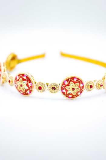 Foot Fuel_Gold Crystals, Beads And Embellished Hairband _Online_at_Aza_Fashions