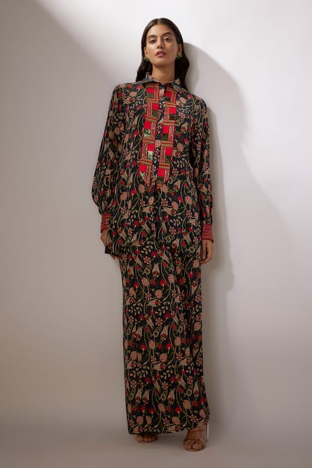 Nadima Saqib Thread & Sequin Work Shirt & Pant Set 