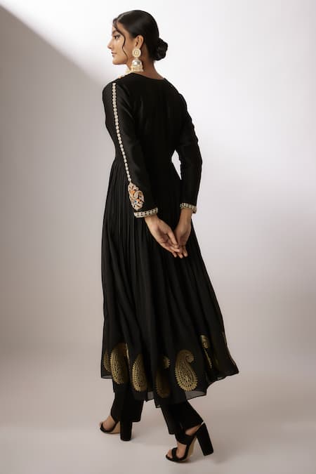 Nadima Saqib Embroidered Anarkali With Badla Work Dupatta 